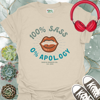 100% Sass, 0% Apology Unisex Softstyle T-Shirt